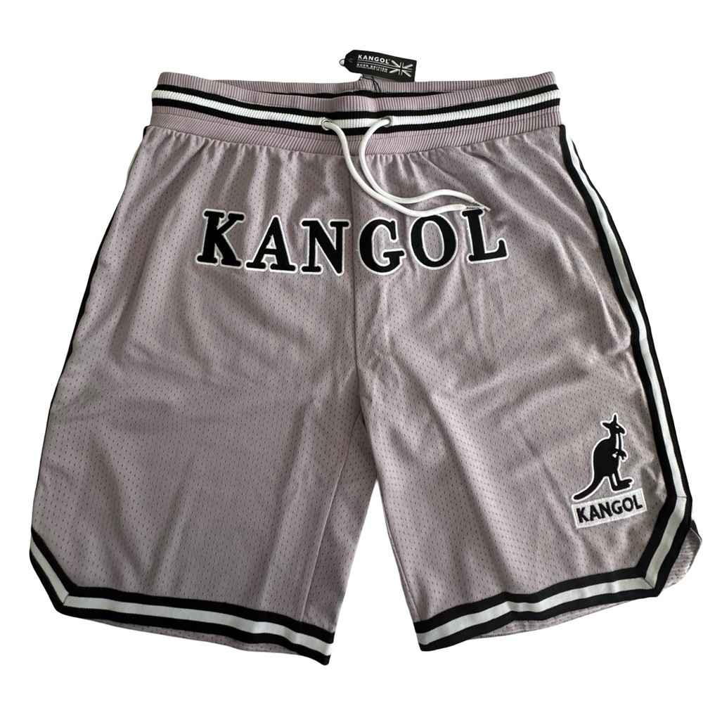 Kangol Light Gray Mesh Logo Shorts XL NWT Athletic Lounge Streetwear Y2K Style